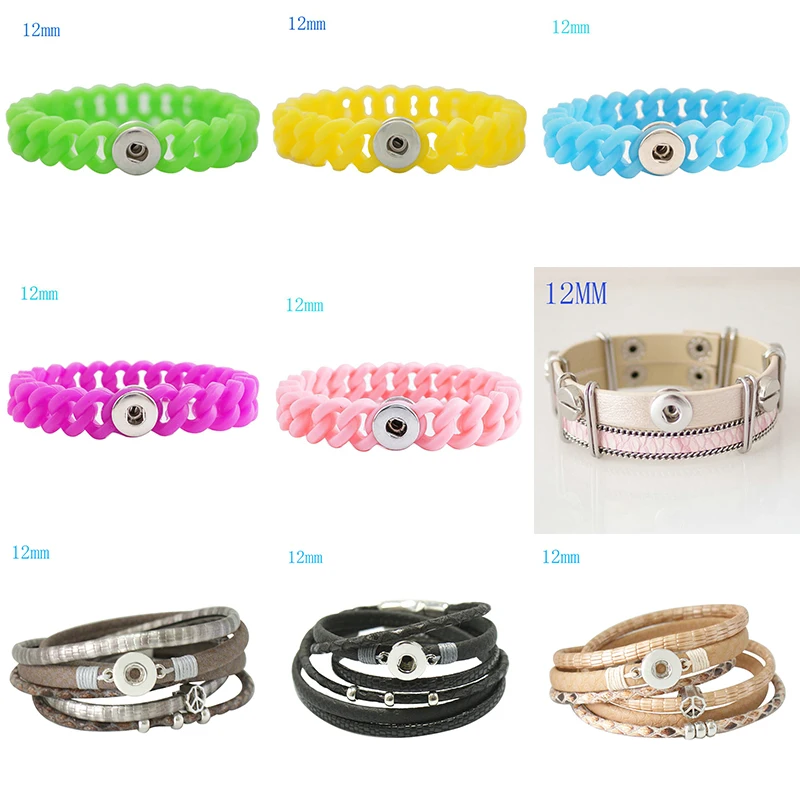 

New Fashion 12mm Snap Button Bracelet DIY Jewelry KD3217