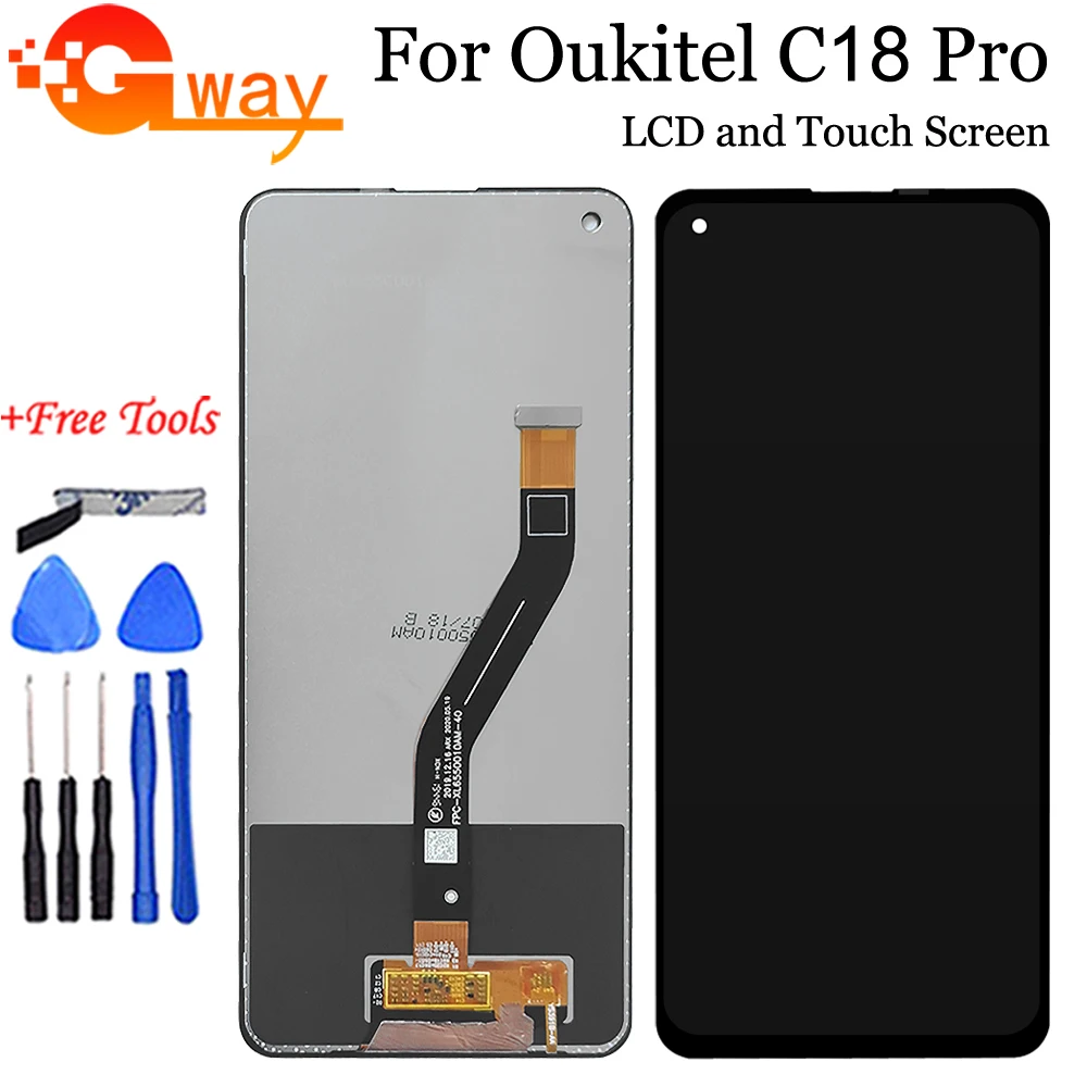 

6.55" For Oukitel C18 Pro LCD Display Touch Screen Digitizer Assembly For Oukitel C18Pro LCD Phone Repair Parts + Tools