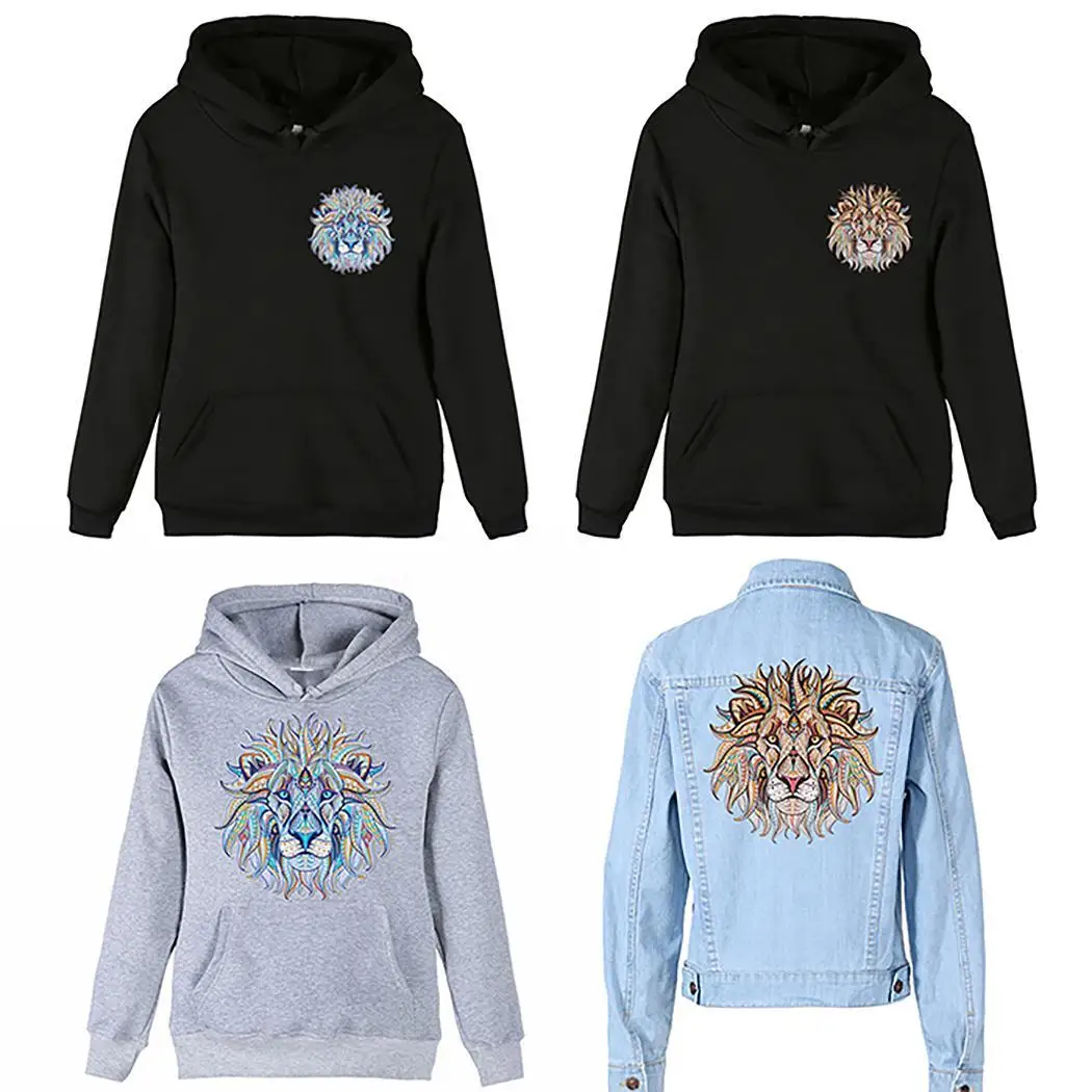 Термоклейкие нашивки для одежды термонаклейки с утюгом в виде льва простой