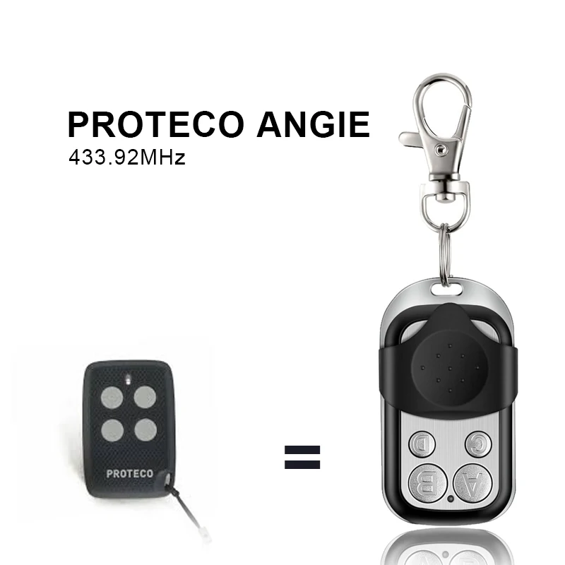 

PROTECO ANGIE TX433 PTX433405 TX3 HIT Устройство для открывания гаража Дверные ворота Пульт дистанционного управления 433 МГц Фиксированный код