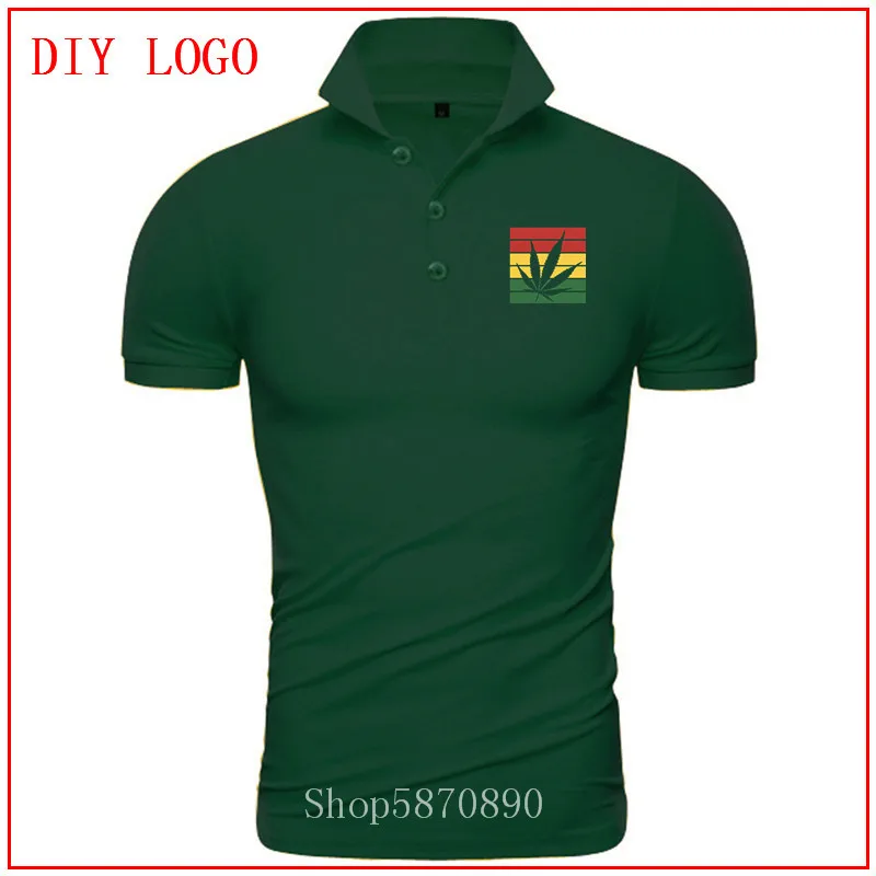 new style weed leaf rasta polo shirt man Summer Tops printed Tees Short Sleeves men tees Cotton Color diversified Unique | Мужская