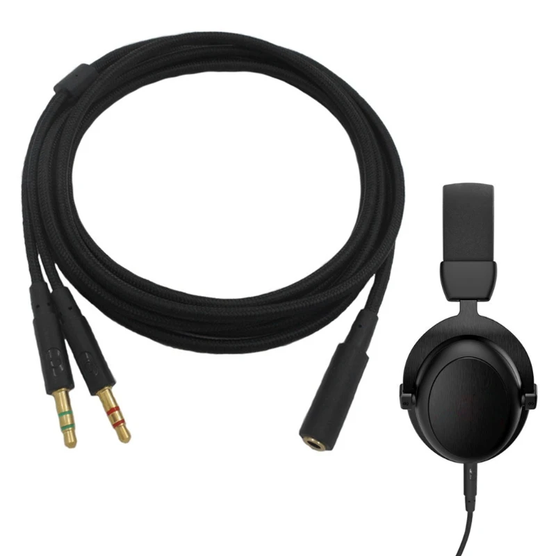 3 5 мм 2 в 1 игровая гарнитура аудио-удлинитель для HyperX Cloud II/Alpha-/Cloud Flight/Core наушники