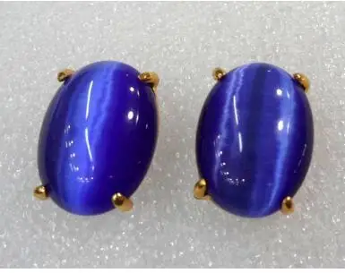 

lady's beautiful blue opal bead stud earring free shipping