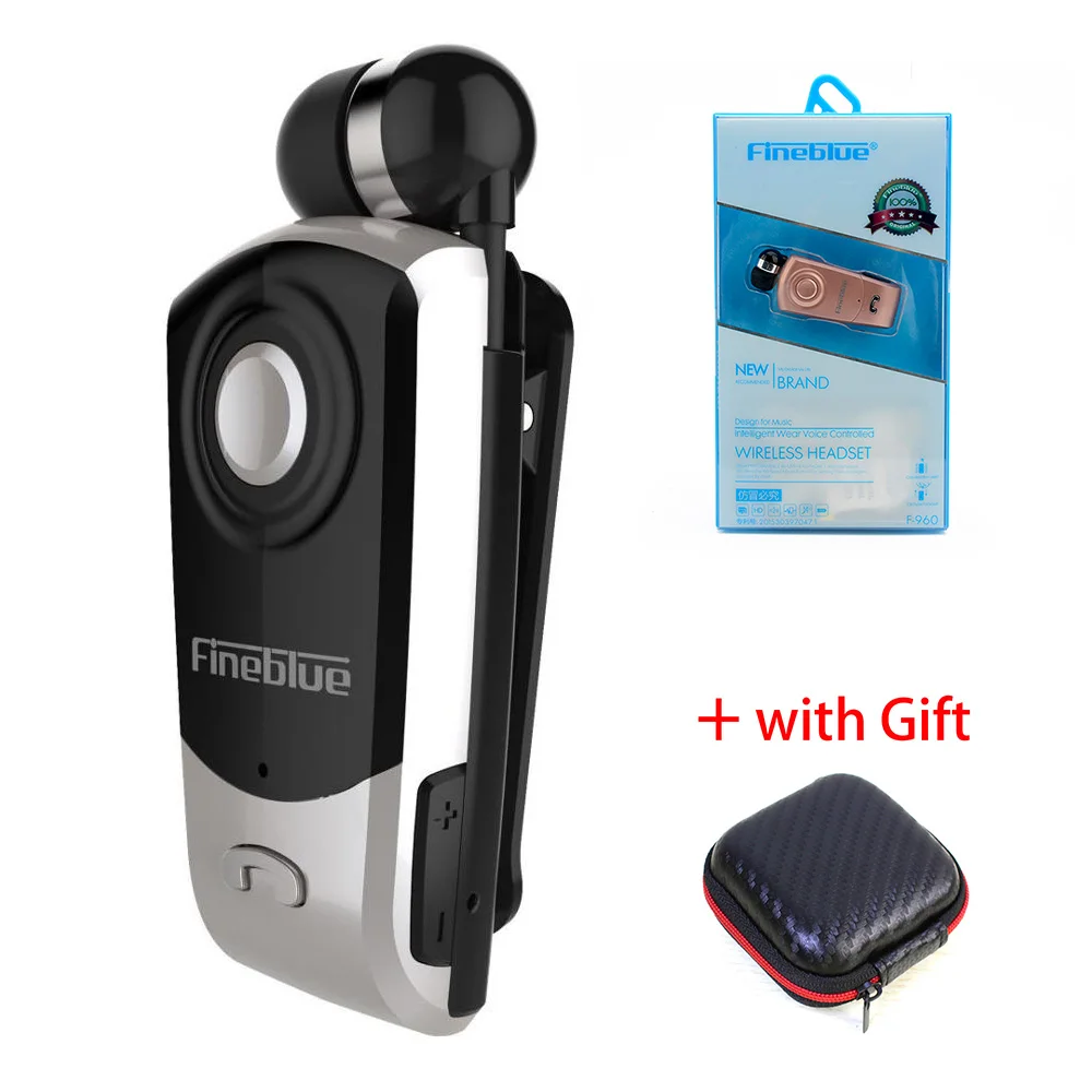 FINEBLUE F960, беспроводные Bluetooth наушники, оригинальные, свободные руки, портативность, масштабируемые наушники-вкладыши с зажимом для микрофона, наушники для телефона - Цвет: Серый