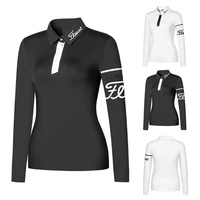 spring golf polo women long sleeved sweat absorbent quick drying slim polyester golf wear