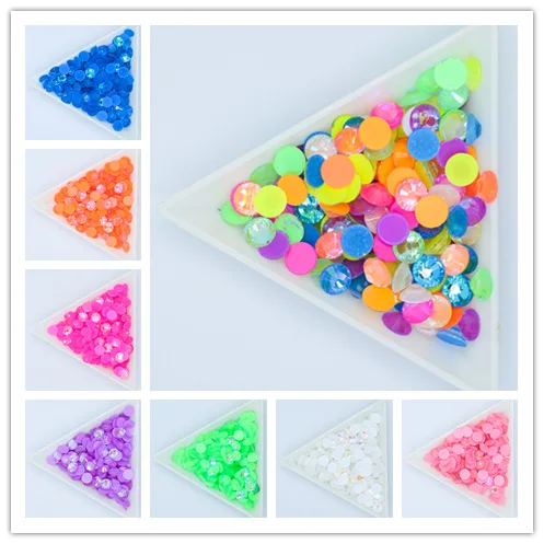 

All Sizes Fluorescence Glass Nail Art Rhinestones SS6-30 Strass Nail Art Decorations Rhinestones Luminous Crystal AB