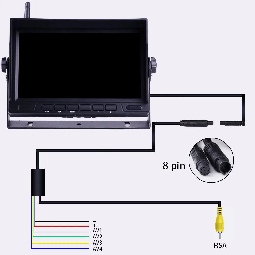 7-дюймовый беспроводной автомобильный монитор HD дисплей камера заднего вида