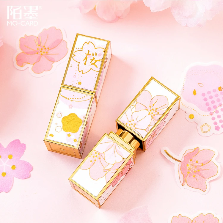 Loveот узор с Сакурой горячее тиснение украшения стикер Дневник наклейка каваи