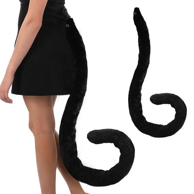 

1pcs Black/white Cosplay Cat Tail Toy Plush Tail Halloween Cosplay Party Costume Prop PP Cotton Cosplay Cat Fox Tail Plush Toy