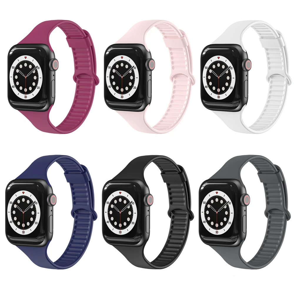 

TPU band for apple watch se 44mm 40mm strap women man sports bracelet for iwatch series 6 5 4 3 42mm 38mm band slim wrist correa