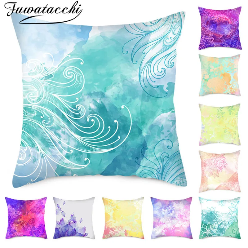 Fuwatacchi Butterfly Cushion Covers Flowers Pillow Cases Cotton New for Bedroom Sofa and Chair Decorative 45*45cm | Дом и сад
