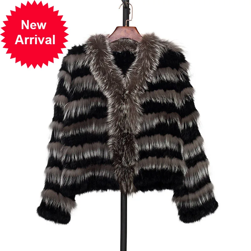 

Вязаная Куртка CT7005, вязаная женская зимняя теплая шуба из натуральной серебряной лисы и искусственной кожи