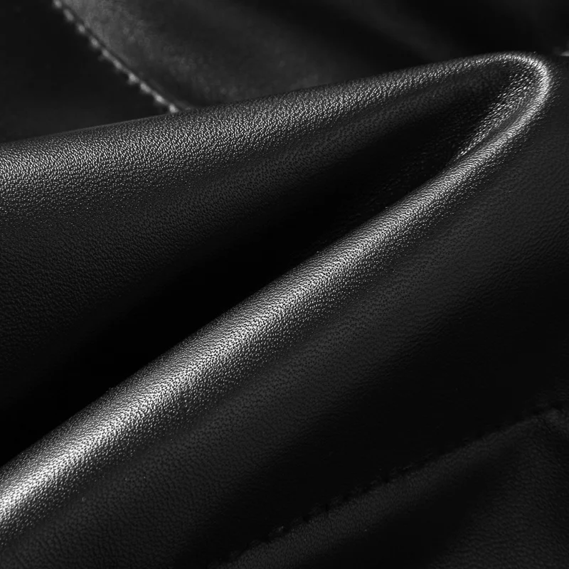 

Men Leather Jacket Winter Sheepskin Men's Duck Down Coat Slim Real Leather Jackets Mink Fur Collar Jaqueta De Couro