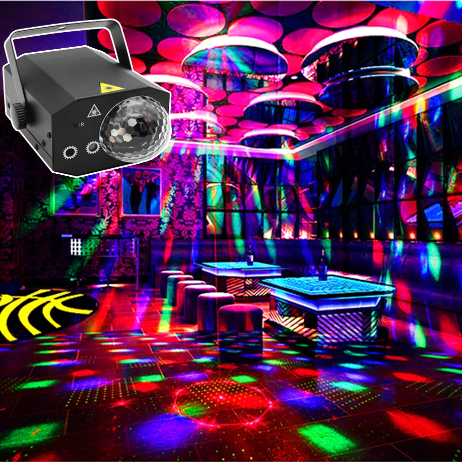 RGB звук Вечерние огни диско волшебный шар для домашнее караоке клуб бар сценическое оборудование звуковые огни 16 моделей проектор для лазерного шоу