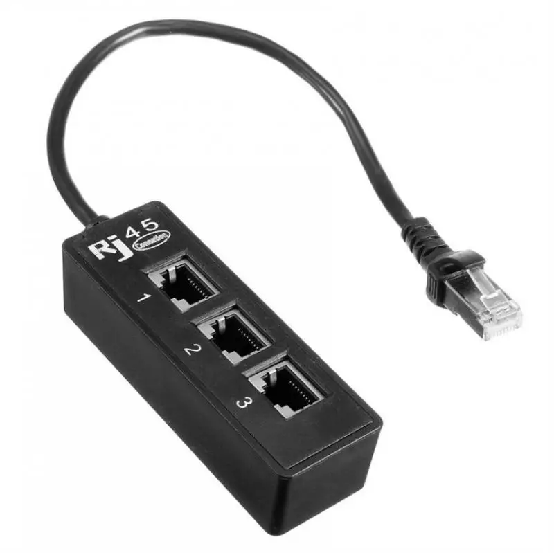 

1PCS LAN Ethernet Network RJ45 Connector Splitter Adapter Cable for Networking Extension 1 Male to 3 Female/1 Female to Female