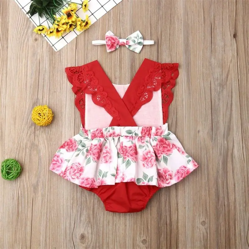 Emmababy новорожденных малышей Одежда для детей девочек цветочный комбинезон с