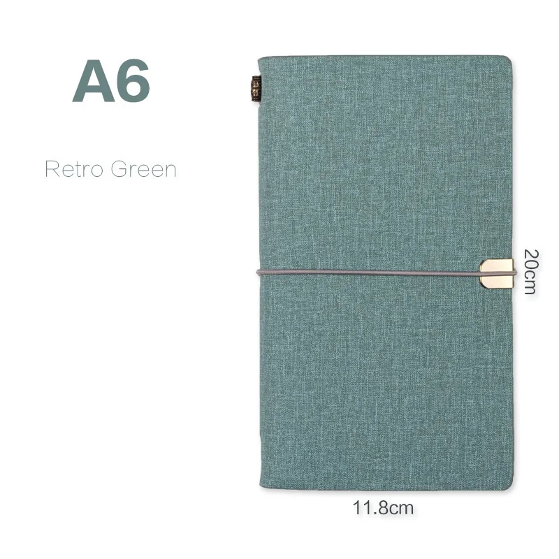 Retro green A6 карманный Журнал Ноутбук Ретро PU кожаный планировщик дневник на спирали DIY Бизнес Офис Padfolio - Цвет: Retro green