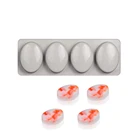 Новый 4 полости эллиптическое мыло силиконовая форма для изготовления мыла 3D Diy формы ручной работы украшения Воск свеча поднос для торта инструменты