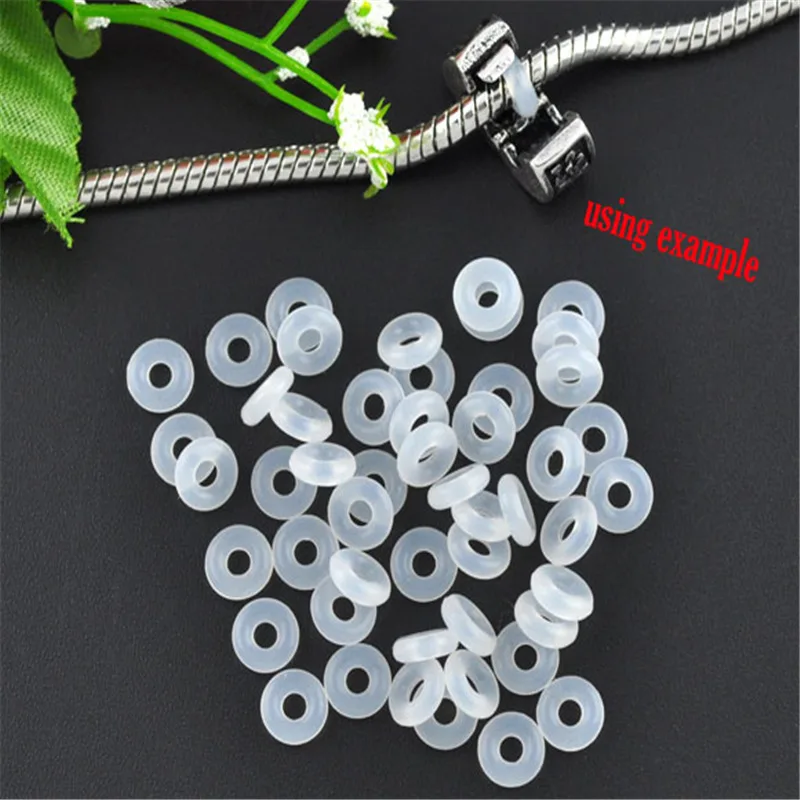 Резиновые стопорные кольца Doreen Box 500 шт. подходят для фотобусин белого цвета