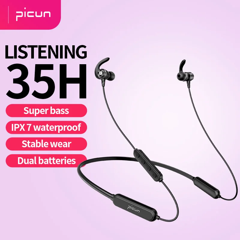 Беспроводные наушники Picun H18X с Bluetooth 5 0 спортивные время воспроизведения 35 часов