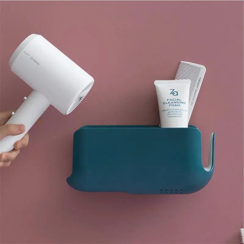 

Фен для ванной комнаты, пластиковый стеллаж для хранения, настенный, многофункциональный, с воздушной трубкой, стойка для хранения косметик...