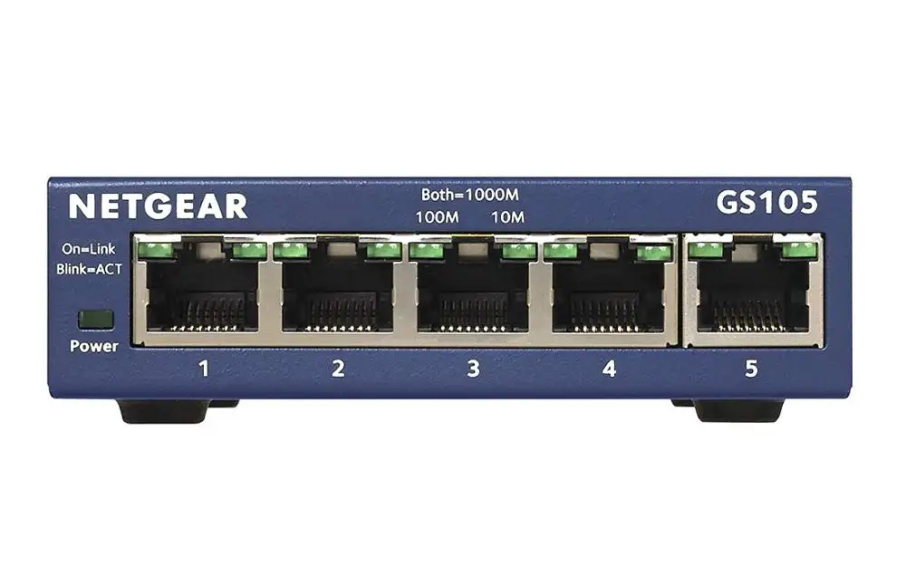 Netgear GS105 5-Port 10/100/1000 Gigabit Ethernet Bandwidth 10 Gbps Unmanaged Desktop Switch | Компьютеры и офис