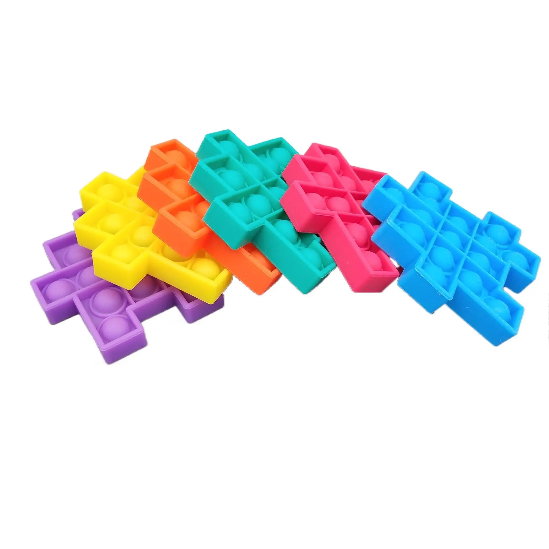 

Colorful Fidget puzzle Silicone Set Push Bubble toys Pack Sensory Toy for kids Gift Anti-stress Game Hexahedron combination