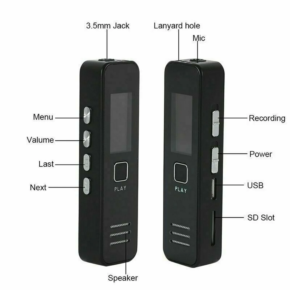 Mini Digital HD Voice Recorder Noise Reduction Audio Sound Recorder MP3 Dictaphone enlarge