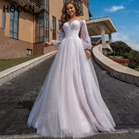 herburnlpuff sleeve wedding dresses for women lace tulle bride dress with champagne robe de mariee lining lace up back gown