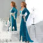 Бесплатная доставка Арабские кафтаны вечернее платье 2019 Vestidos De Gala Largos синие шифоновые вечерние платья с длинным рукавом