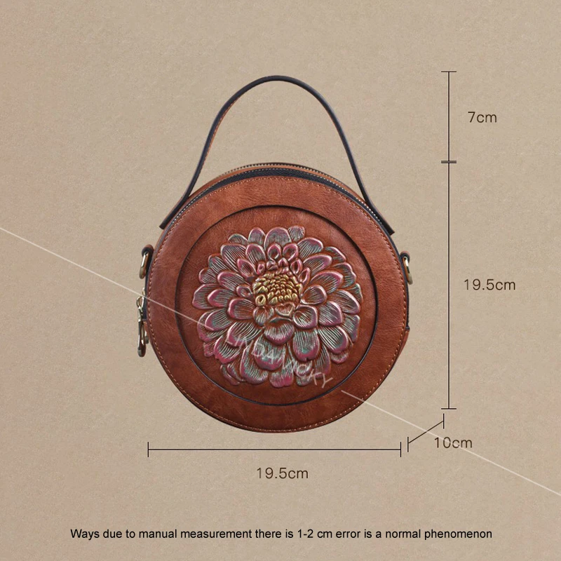 

New Retro Circular Shoulder Bag Fashion Double Zipper Manual Women Bag Trends Crossbody Bags High Quality Creative Small Handbag