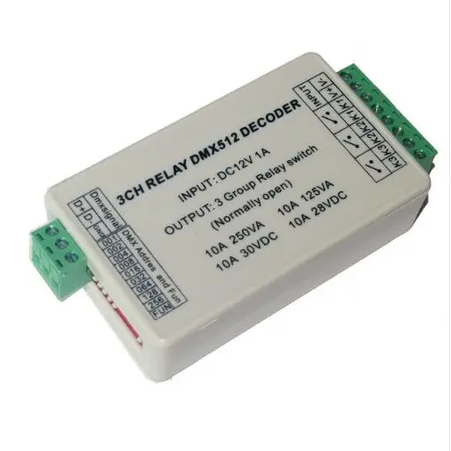 Оптовая продажа контроллер 3CH dmx512 с чехлом 3-канальный релейный выход DMX 512
