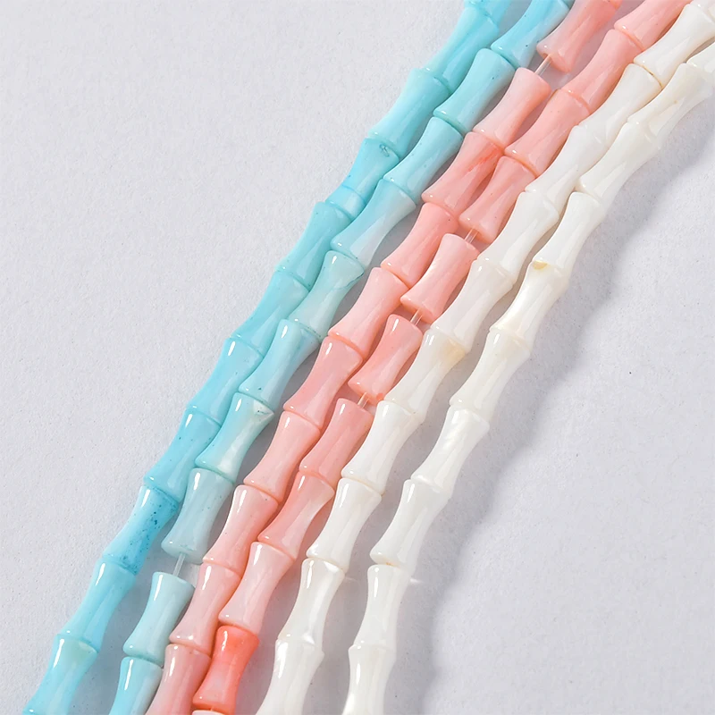 Бусины с прямым отверстием из бамбуковой раковины для самостоятельной сборки