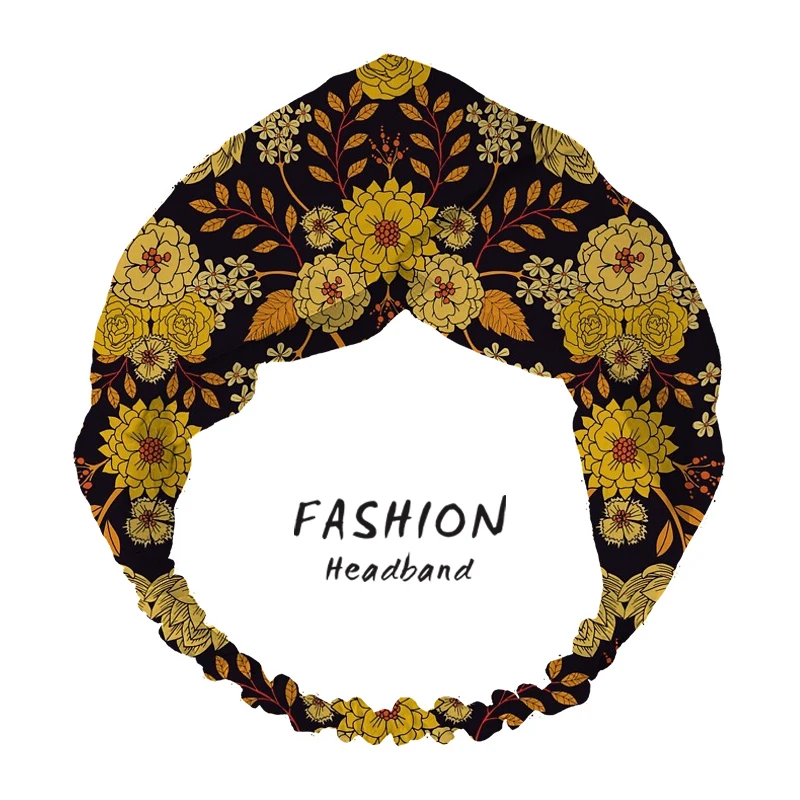 

2020 Women Hair Accessories Headbands Floral Pattern Printed Cross Knot Elastic Hair Bands Turban Headwear Headwrap Scrunchies