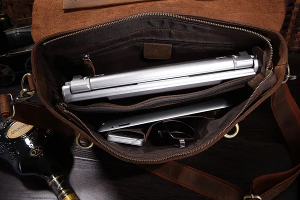 Винтажный Мужской портфель Nesitu из натуральной кожи Крейзи Хорс сумки