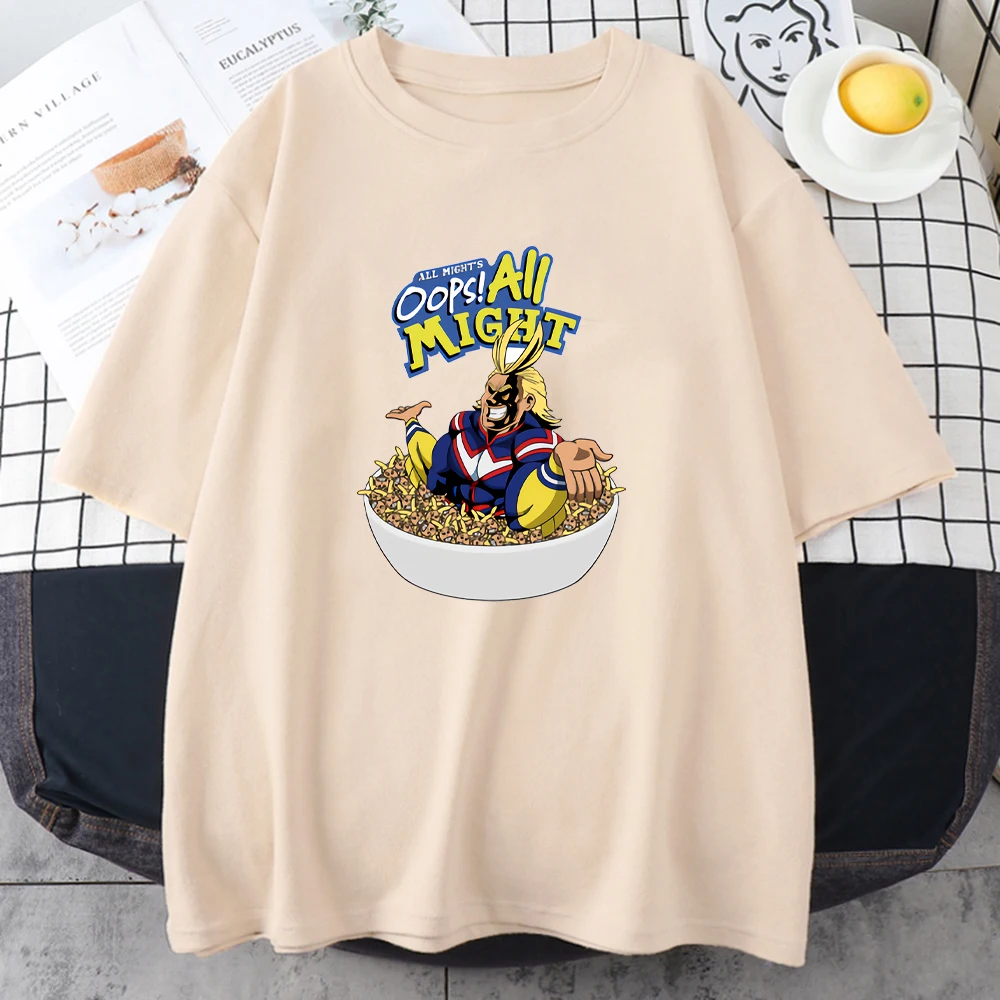 

Selling Oops All Might Printing T Shirt Woman Spring Summer T Shirts Anime Crewneck Tshirts Oversized Brand Kawaii Tshirt Woman