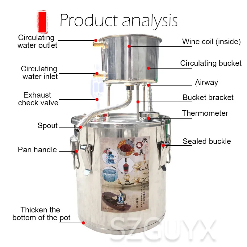 Домашний производитель бренди машина для дистилляции чистого Роса пивоваренное