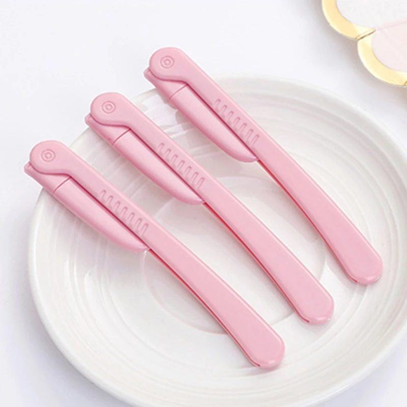 3 шт./компл. розовая Бритва для бровей складная нержавеющая сталь удаления волос