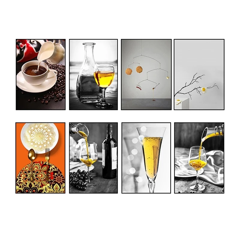 

Modern Abstract Painting Poster Wine Food Nordic Style Canvas Prints for Living Room Bedroom Corridor Wall Decoration Pictures