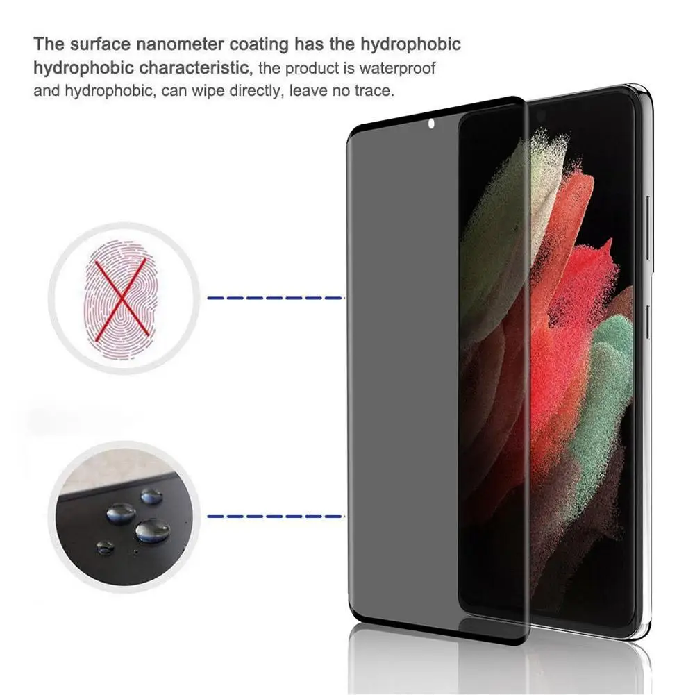 

New 1Pc Anti Privacy Film Temper Glass Film Screen Protector For Samsung S21utra Full Screen Protectors For Galaxy S21 Ultra