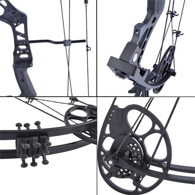 

15-45lbs Adjustable Compound Bow 27.4inch Axle To Axle Car Hunting Pulley Bow Archery Training Shooting Sports Right Hand Bow