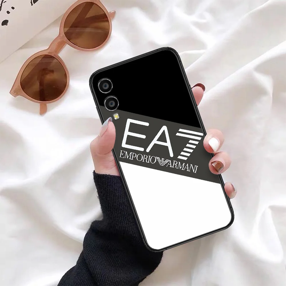 

Italian brand EA7 Phone Case For Huawei Honor 6A 7A 7C 8 8A 8X 9 9X 10 10i 20 Lite Pro Play black Etui Fashion Cell Soft Bumper
