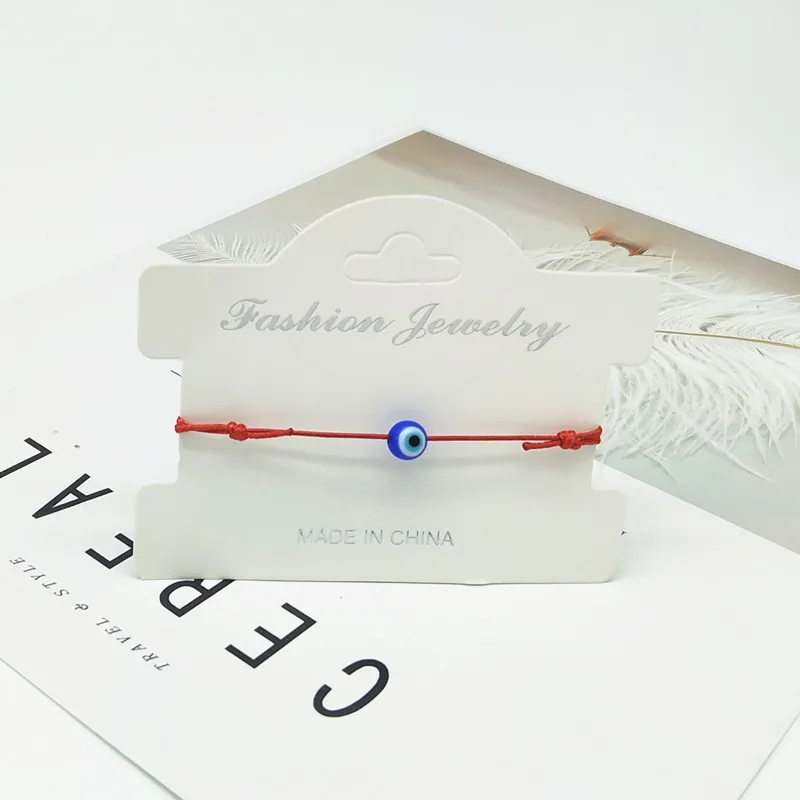 Женский и мужской браслет модный тонкий плетеный с черной нитью сглаза