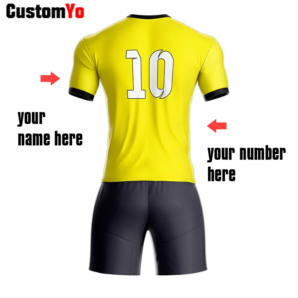 Профессиональная сублимационная печатная футбольная рубашка желтого красного