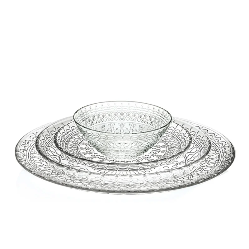 European-style lead-free crystal glass western food bowl pla