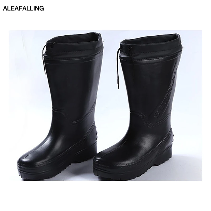 

Aleafalling Workshop Rain Boots Thicken Warm Waterproof Labor Slip-on Rubber Men Shoes Casual Mid-calf Marture PVC Boots M79