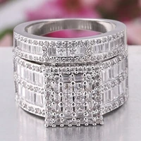 fashion jewelry for women rings fine cubic crystal inlay rings wedding engagement bands for women birthday gift accessories