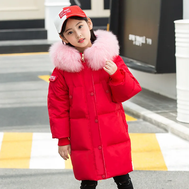 

Children Winter Coat for Girl White Duck Down Jacket Big Girl Winter Snowsuit Teenager 3-16Y Kids Teenager Outerwear Coat Parka