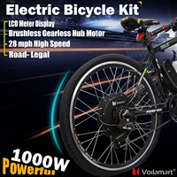 voilamart 26 48v 1000w electric bicycle conversion kit rear wheel brushless hub e bike motor kit with lcd meter