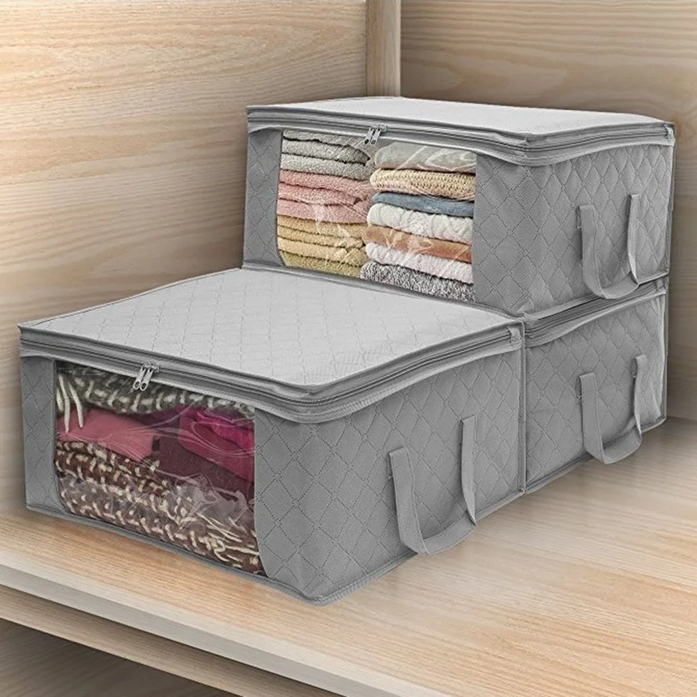 

Hot Sale Non-Woven Fabric Folding Storage Box Quilt Storage Bag Wardrobe Clothing Storage Box Dustproof